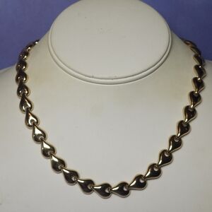 Monet Gold Tone Teardrop Link Necklace